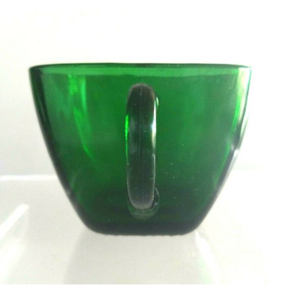 Vintage 1950's Anchor Hocking Forest Green Charm Square Creamer & Sugar Bowl Set - Picture 8 of 8